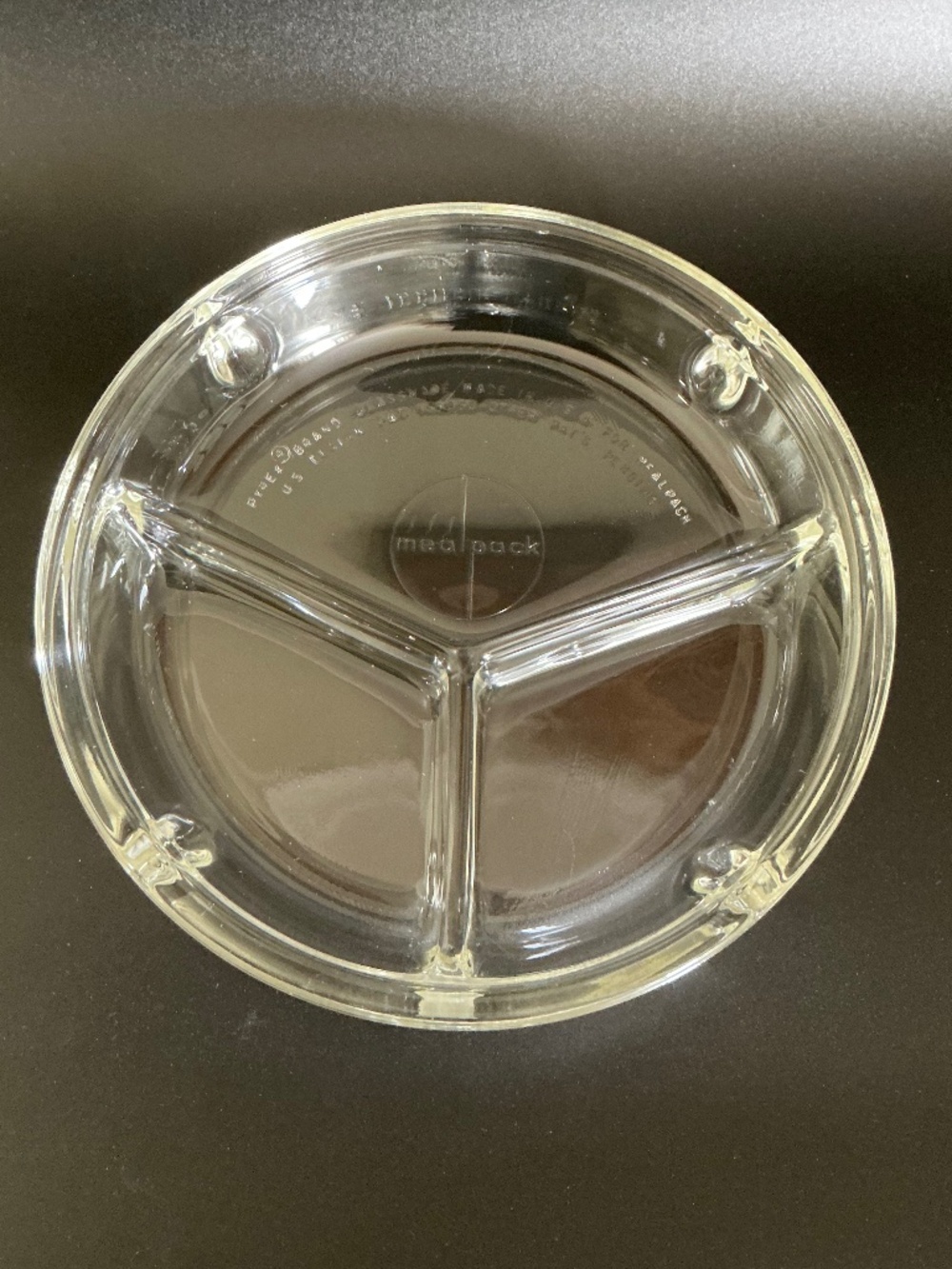 Vintage 1940’s Pyrex Meal Pack Divided Glass Dish Plate Corning USA